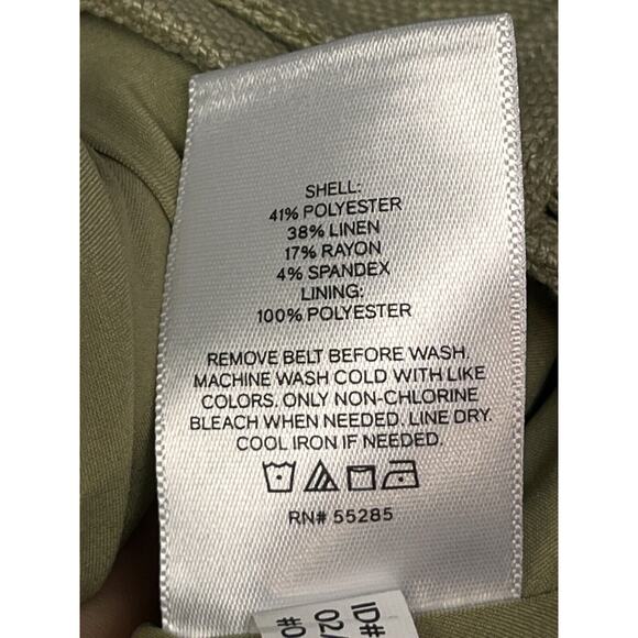 Express Belted Linen Blend Mini Skirt Womens Size 6 Tan Beige‎ Short Pockets NEW - Picture 6 of 9